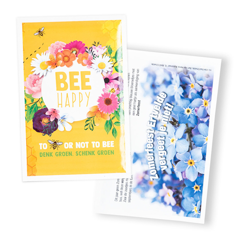 Postcard with flower seeds